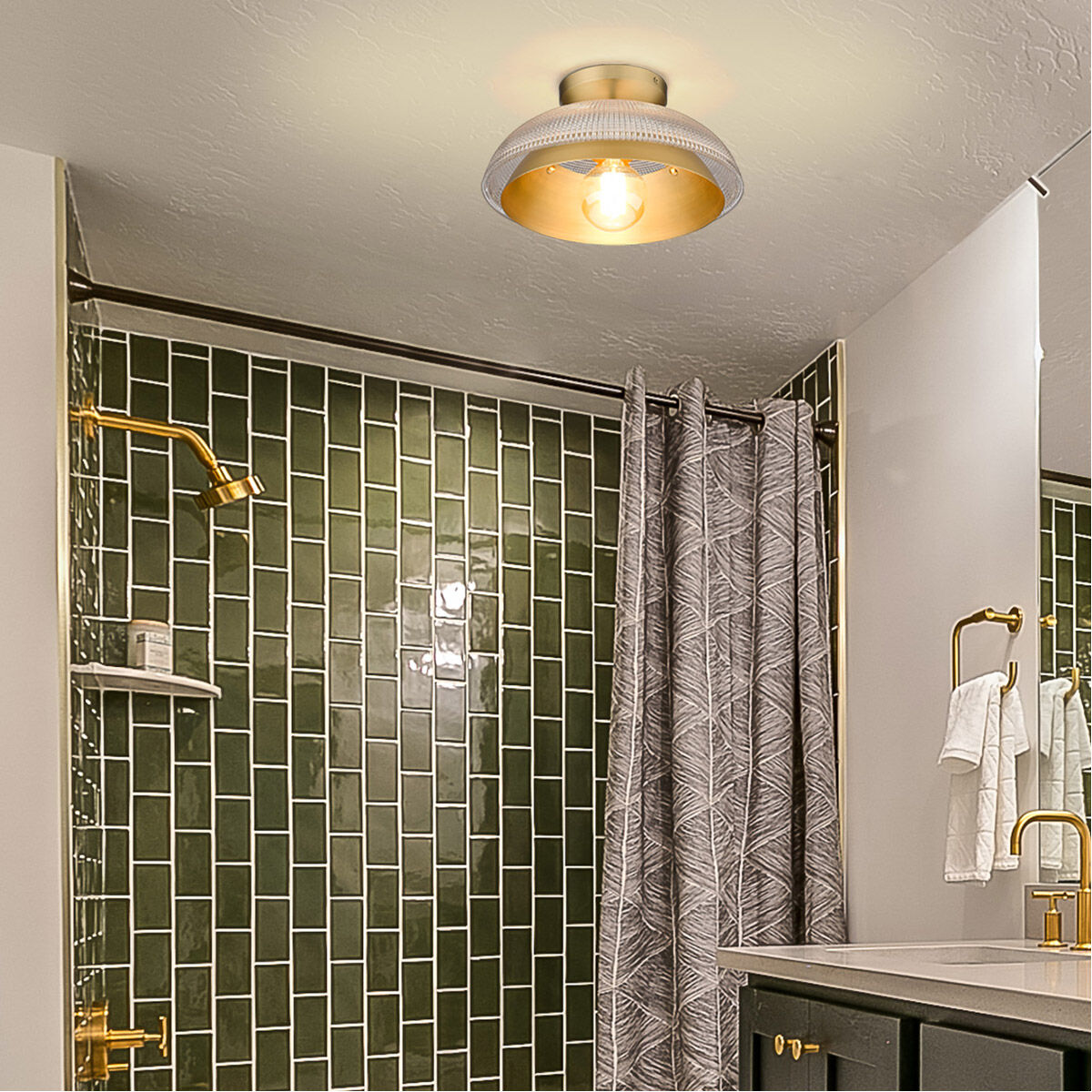 Flush mount shower light deals